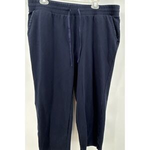 T by Talbots Pants Sz 2X Navy Heather Knit Jogger Lounge Comfort  Plus Cropped